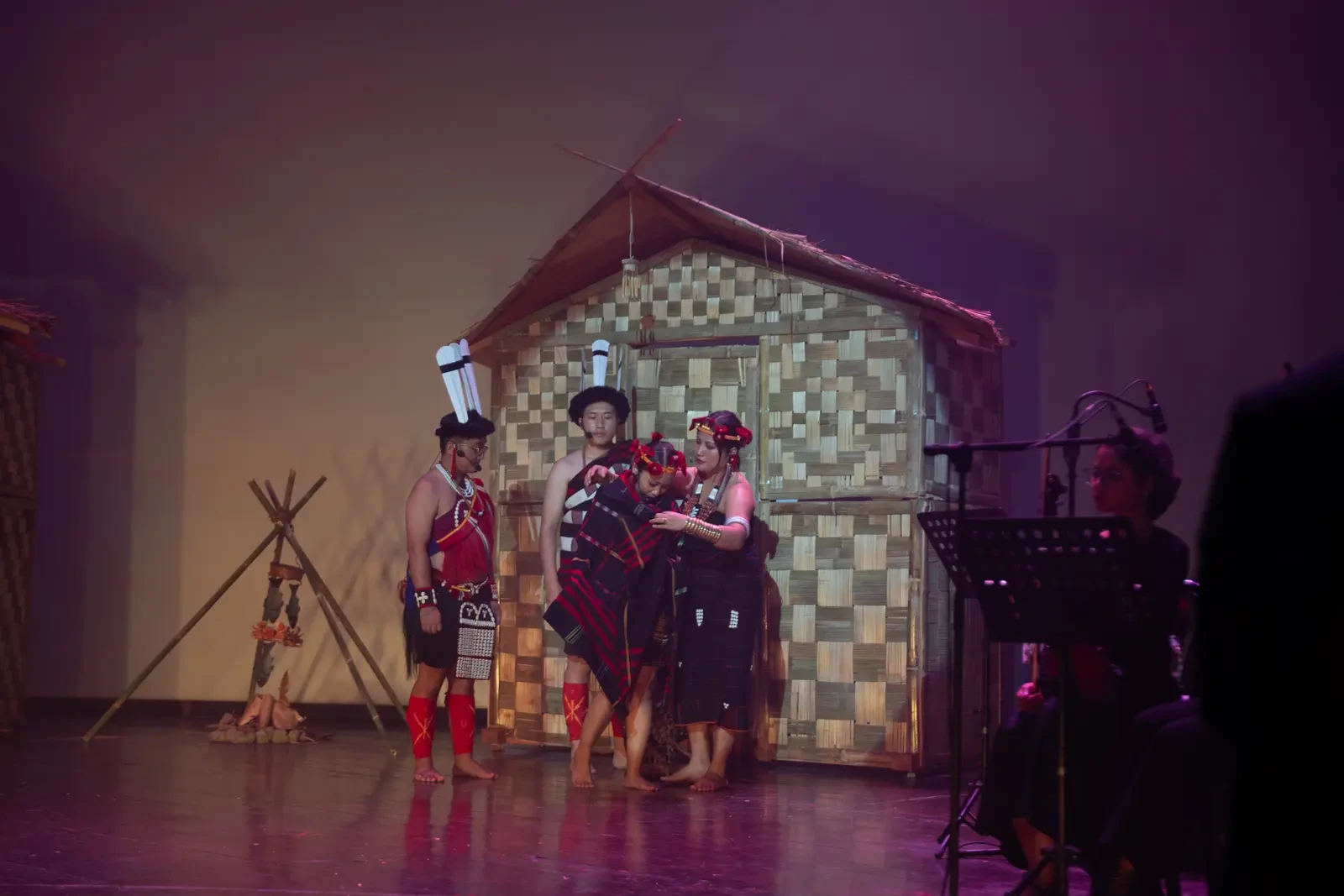 Drum ensemble — traditional Naga rhythmic interlude, A Winter Night's Dream.